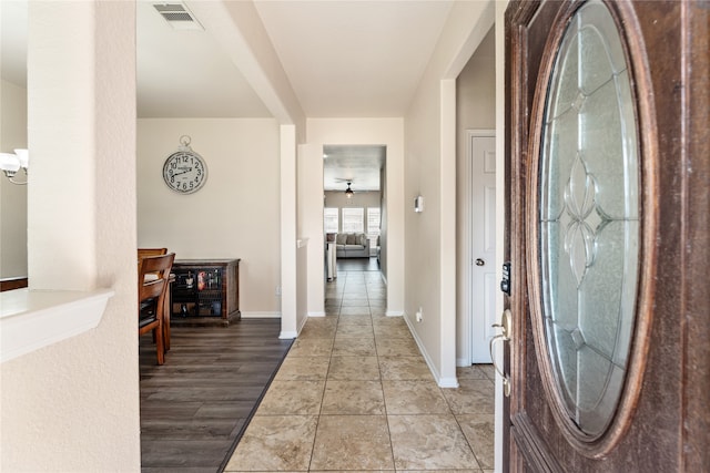 corridor featuring hardwood / wood-style flooring