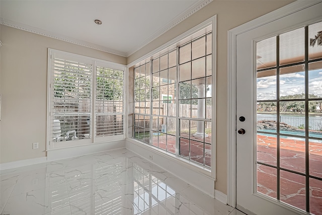 view of unfurnished sunroom