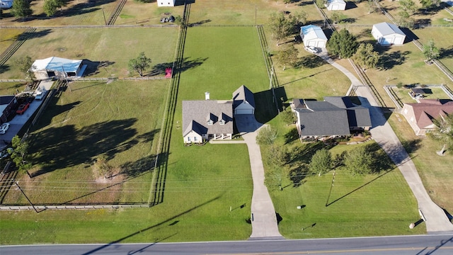 aerial view with a rural view