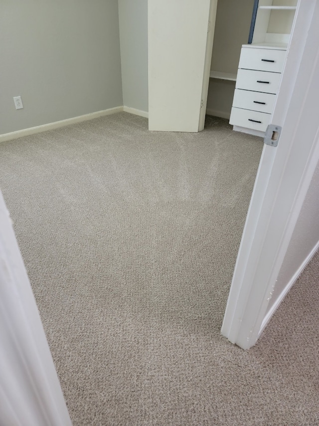 interior space featuring a closet and carpet floors