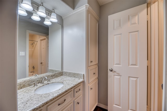 bathroom featuring vanity and shower / tub combination