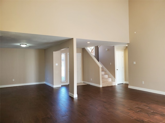 unfurnished room featuring dark hardwood / wood-style flooring