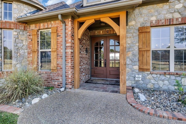 entrance to property with french doors