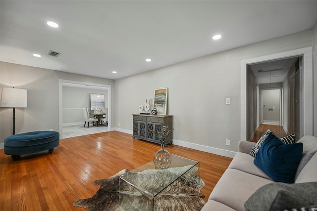 living room featuring hardwood / wood-style floors