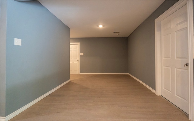 hall featuring light hardwood / wood-style flooring