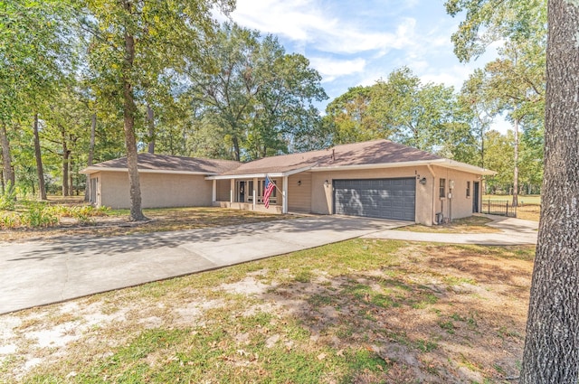 ranch-style home with a garage