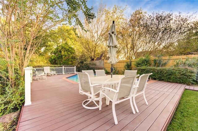 view of wooden deck