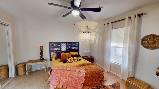 bedroom with ceiling fan