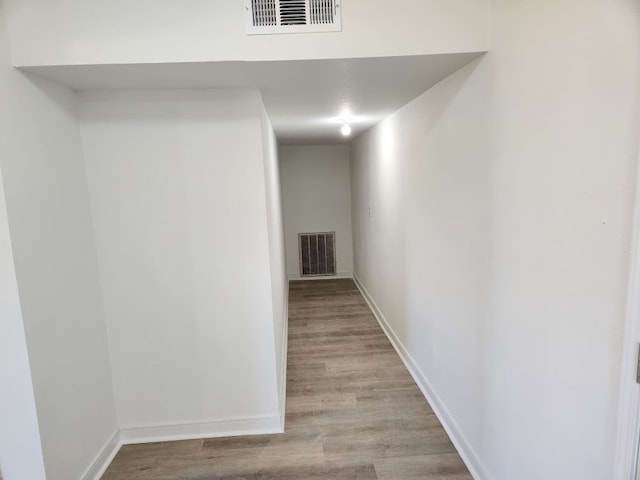 hall featuring light wood-type flooring