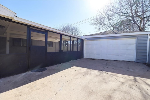 view of garage