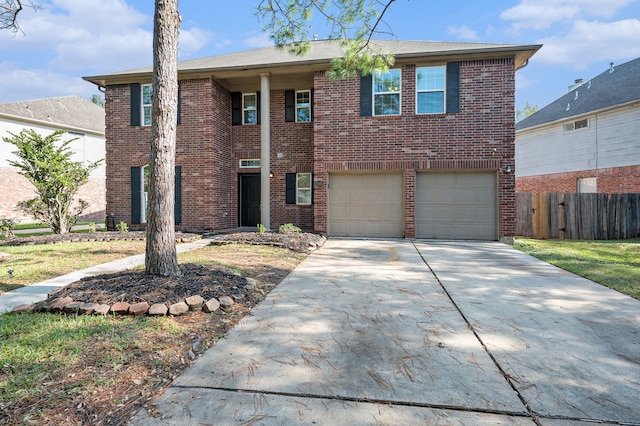 view of front of house with a garage