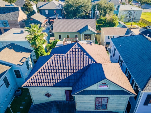 aerial view with a residential view