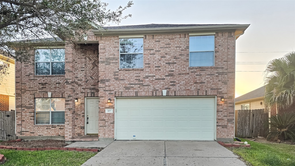 view of front of house with a garage