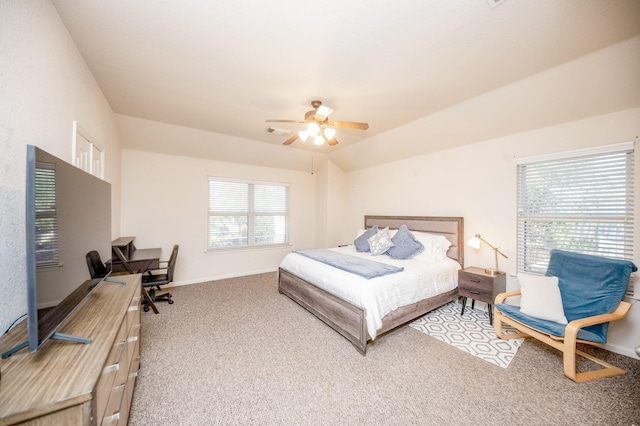 4609 Buescher Ct, Pearland, TX 77584 - carpeted bedroom featuring visible vents, ceiling fan, and baseboards