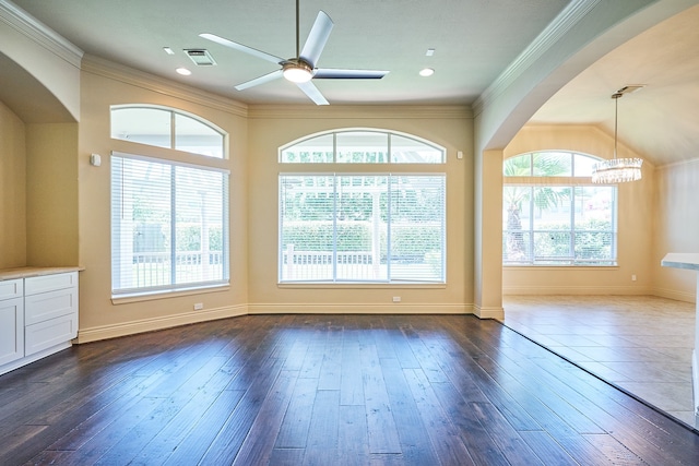 interior space featuring dark hardwood / wood-style flooring and plenty of natural light