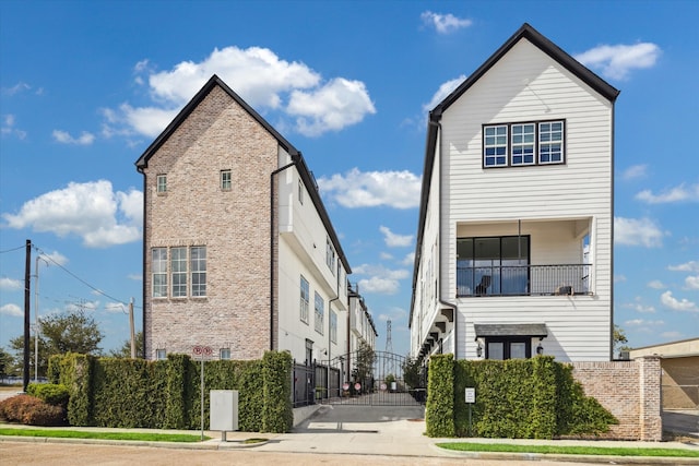 exterior space with a balcony