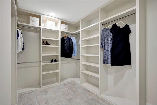 view of walk in closet