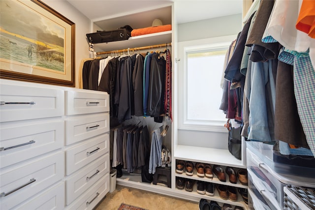 view of walk in closet