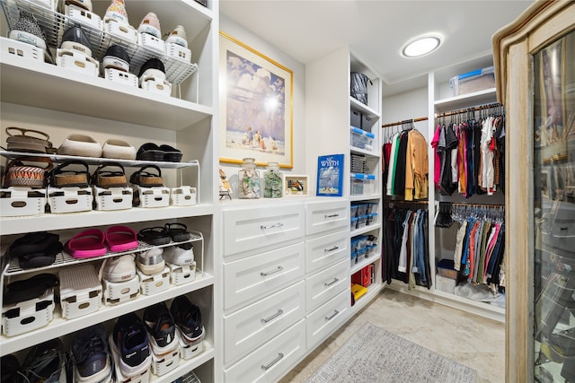 view of walk in closet