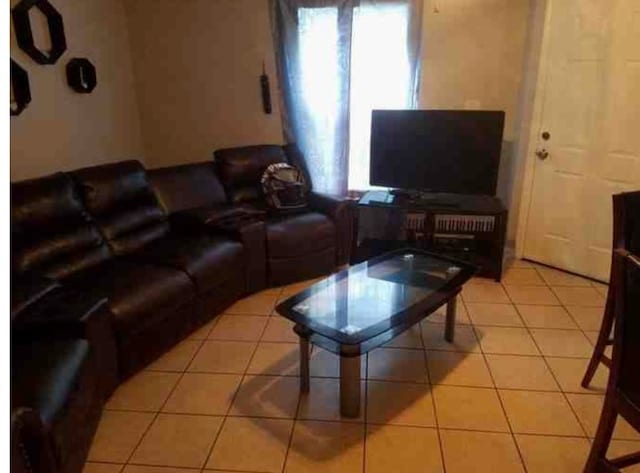 view of tiled living room