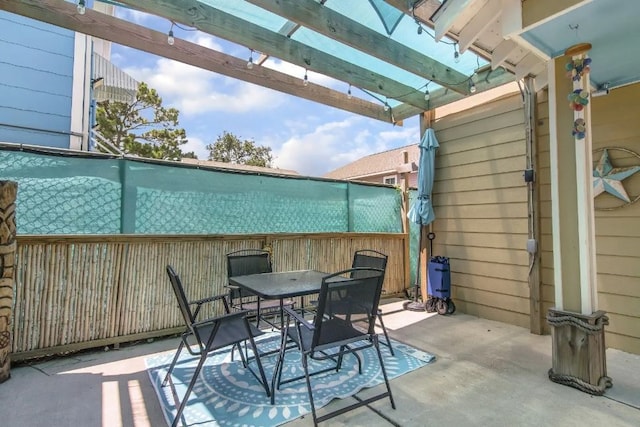 view of patio with a pergola