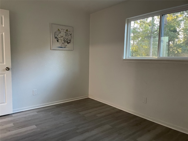 empty room featuring dark hardwood / wood-style floors