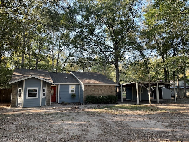 view of single story home