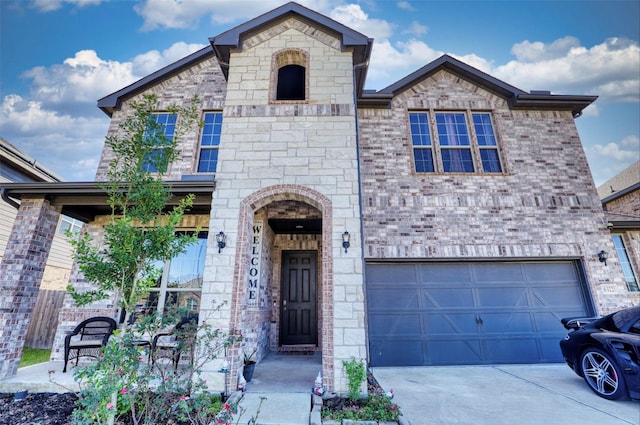 view of front of home featuring a garage