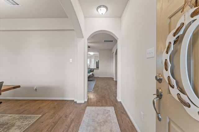 entrance foyer featuring hardwood / wood-style flooring