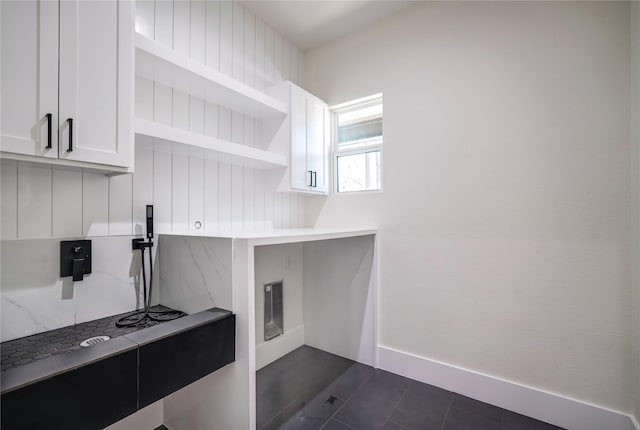 kitchen with white cabinetry