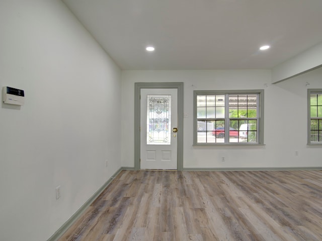 foyer entrance featuring light hardwood / wood-style flooring