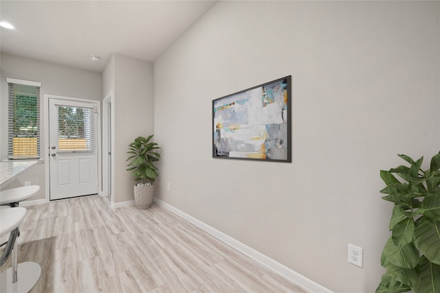 foyer entrance featuring light hardwood / wood-style floors