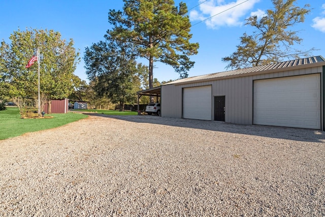 1726 Bowler Rd, Waller, TX 77484 - garage featuring gravel driveway and a detached garage
