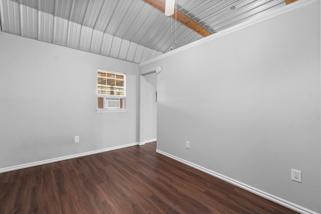 1726 Bowler Rd, Waller, TX 77484 - empty room featuring baseboards, cooling unit, and wood finished floors