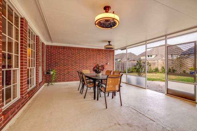 view of unfurnished sunroom