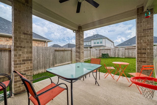 view of patio / terrace with ceiling fan