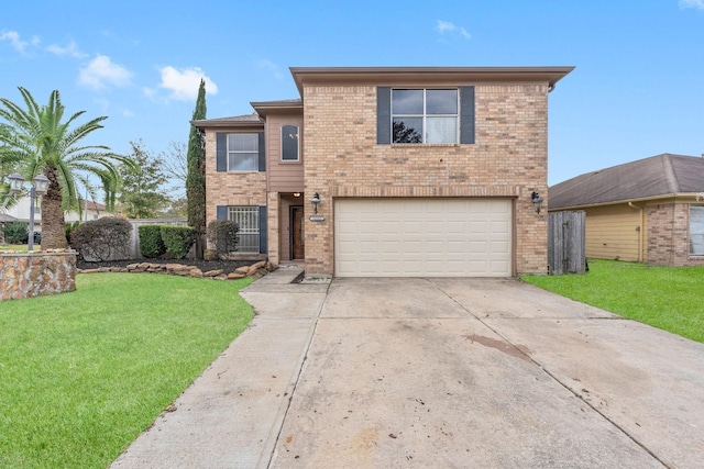 front of property with a garage and a front yard