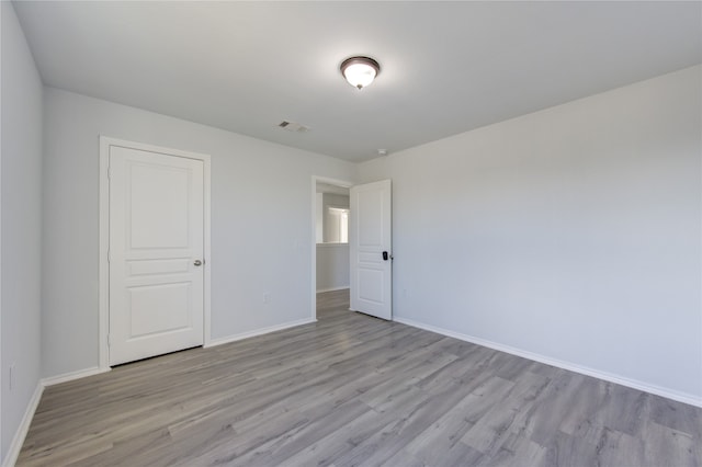 empty room featuring light wood-type flooring