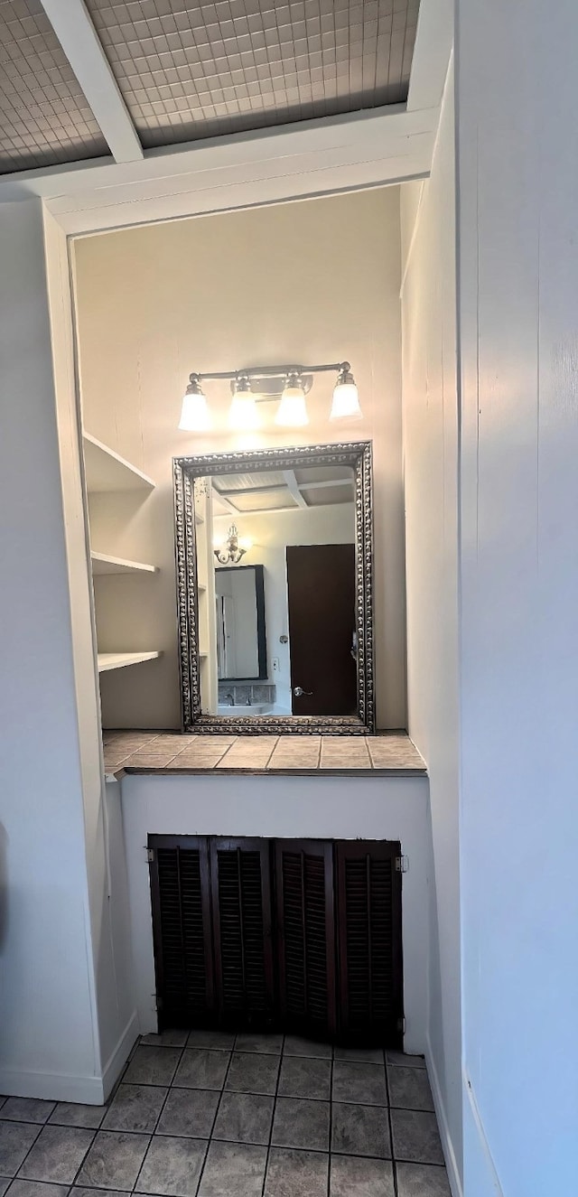 bathroom featuring vanity and tile patterned floors