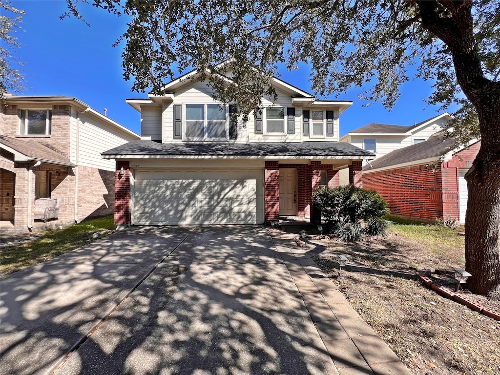 view of property with a garage