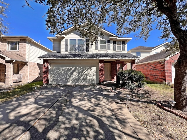 view of property with a garage