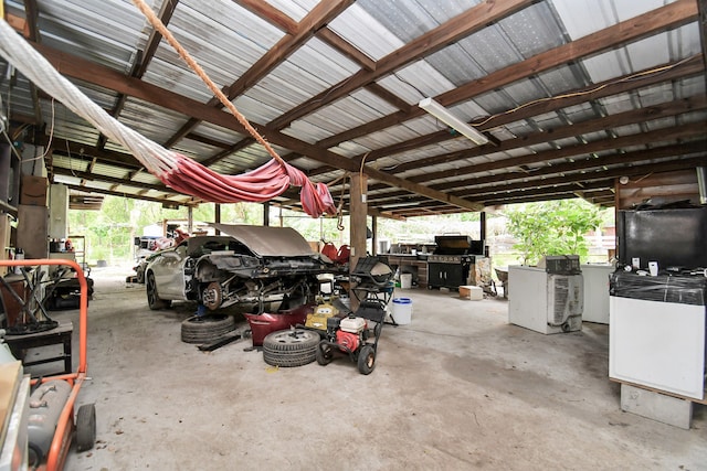 view of garage