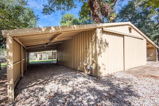 exterior space featuring a carport