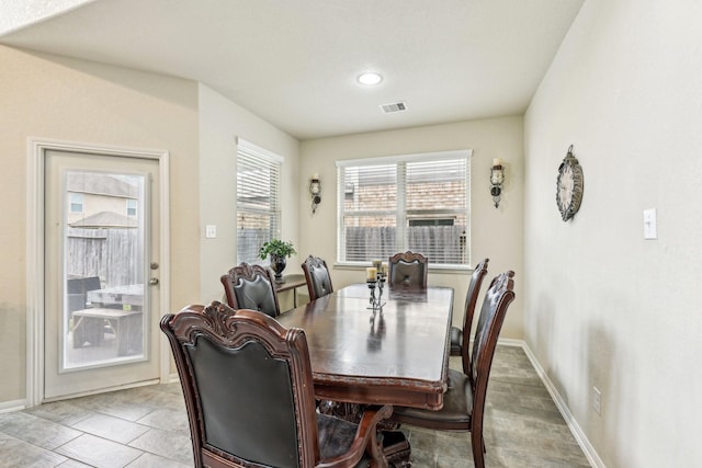 view of dining area