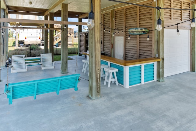 view of patio featuring outdoor dry bar