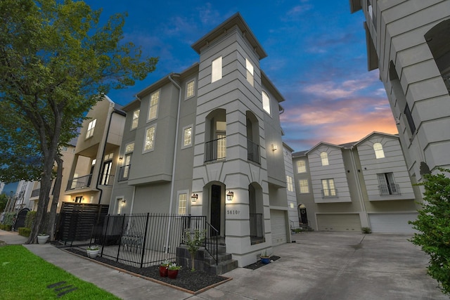 view of property exterior at dusk