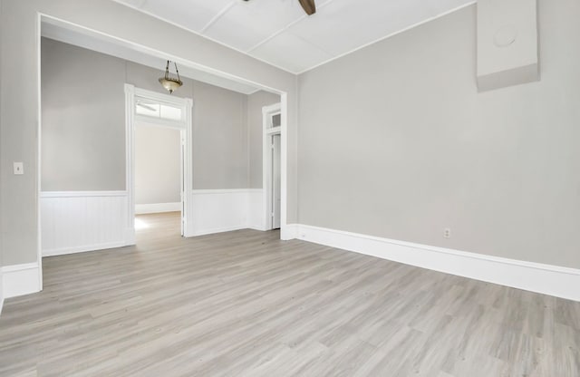 empty room with light wood-type flooring