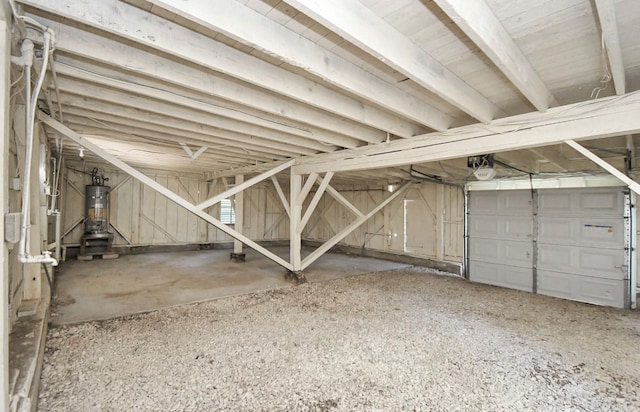 interior space with strapped water heater