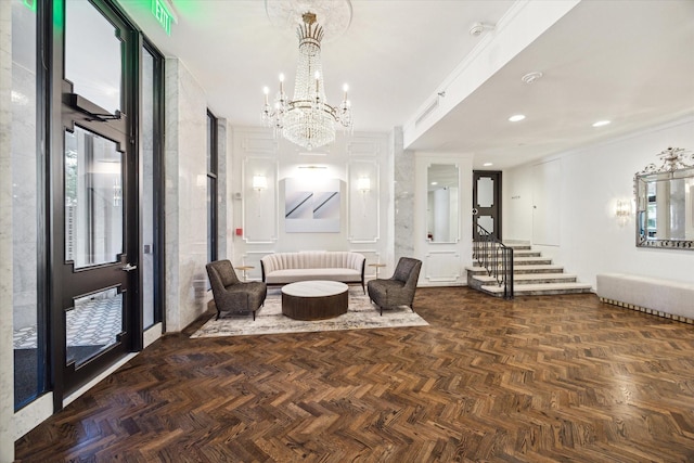 common area with stairs