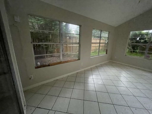 interior space featuring vaulted ceiling